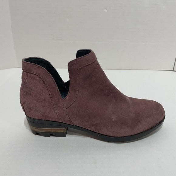 Sorel Shoes - Sorel Women's Maroon Suede Lolla Cut Out Bootie Ankle Boots Size 8 NL 2809-640
